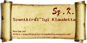 Szentkirályi Klaudetta névjegykártya